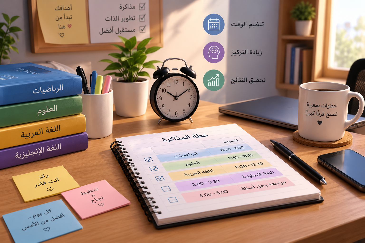 كيف تنظم وقت المذاكرة وتحقق نتائج أفضل؟